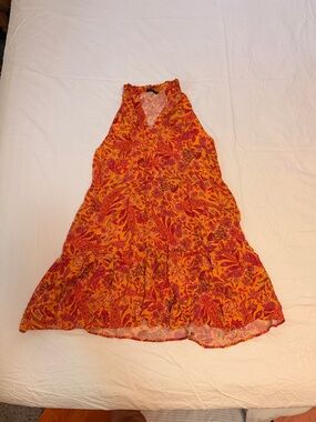 Warm Orange & Red Paisley Beach Dress